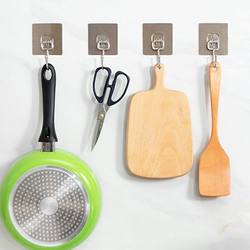 Powerful large-sized sticky hook hook sticker multi-function stainless steel kitchen hook markless sticker door home daily set