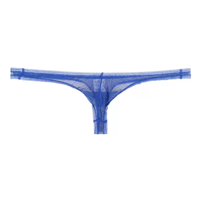 WOXUAN男士内裤弹性锦纶透气大孔网布性感低腰丁字裤T裤00026-DZ