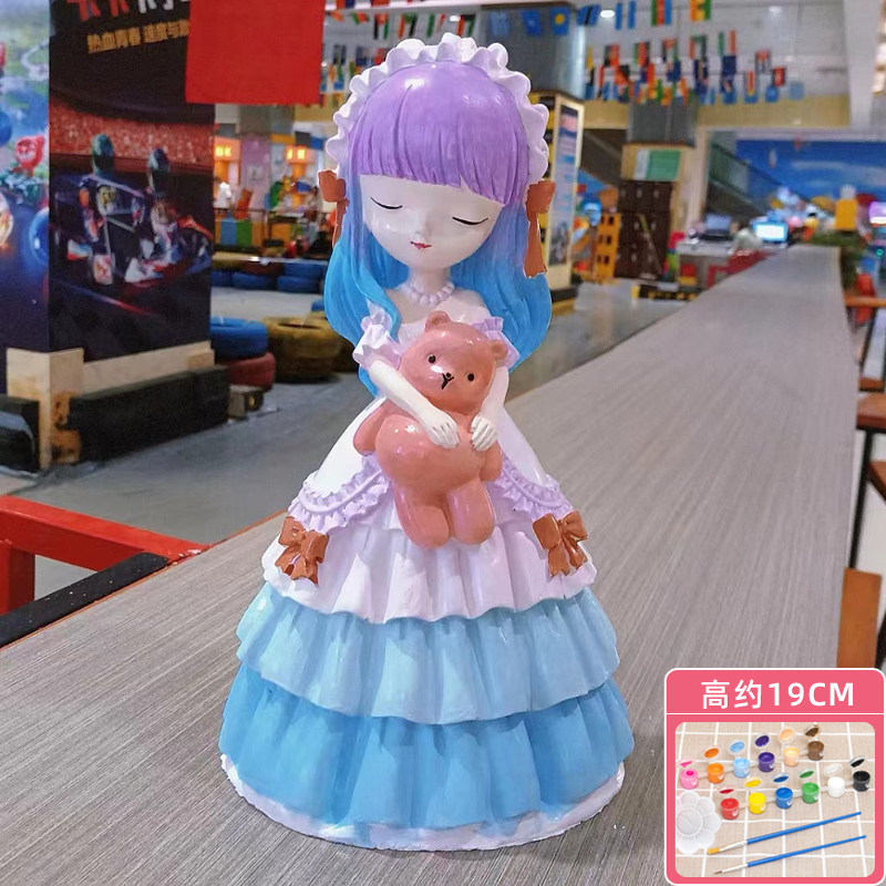 Cofrinho de Anjo de Gesso Dihu Angel - Ornamento Pintado