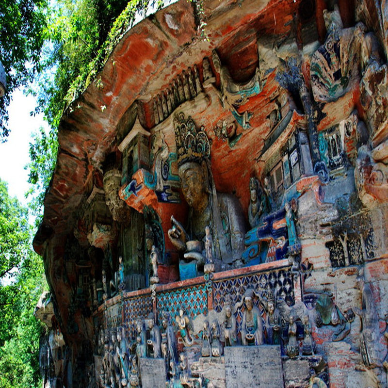 重庆大足石刻一日游纯玩宝顶山北山2-6小团+门票纯玩大巴主城接送