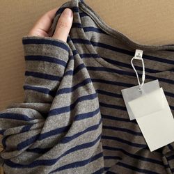 2025 New American Retro Autumn Striped Long-Sleeve T-Shirt for Women, Loose Inner Layering Shirt, Autumn and Winter Casual Top