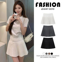 White Pleated Skirt for Women, Summer 2026 New High-Waisted Slimming Short Skirt for Petite Figures, Miu Miu Style Jk Short Skirt
