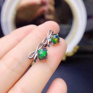 
New S925 sterling silver earrings silver empty holder small size round 5*5mm fashion light luxury simple and versatile fashion jewelry