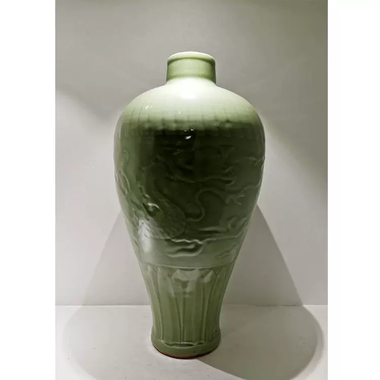 旧家蔵出『清 青花五彩開窗人物物語棒槌瓶 康熙年製款 染