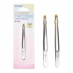 Ti Xiangjian Golden Eyebrow Clip Stainless Steel Eyebrow Clip Flat Mouth Oblique Mouth Eyebrow Pliers Tweezers Beauty Clip Hair Plucking Pliers Eyebrow Clip