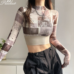 Trendy One-Piece Mesh Yoga Top for Women, Fake Two-Piece Sports Shirt, Pilates Fitness Long-Sleeve, New for Spring and Autumn