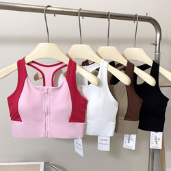 Sports Bra with Front Zipper, Easy to Put on and Take Off, Lightweight, High-Intensity, Nude-Feel, Shock-Proof Fitness Bra, Yoga Vest
