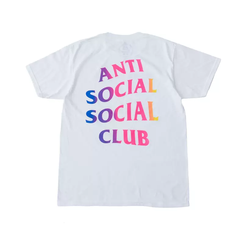 Anti Social Social Club ASSC 爱与恨渐变字母圆领短袖T恤男女款-Taobao