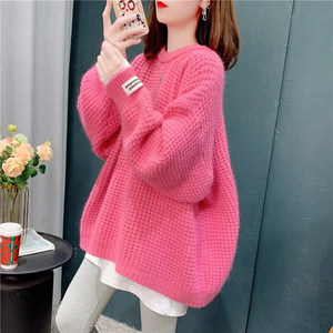 
White Raspberry Sweater Jacket Women's Lazy Style Knitted Loose Top 2024 New College Style Autumn and Winter Women's Clothing