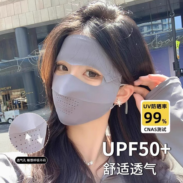 Sun Protection Face Scarf Neck Gaiter Women UPF 50+ Anti-UV Summer Mask Breathable Face Cover SLF5M119T Black At Women's Clothing Store