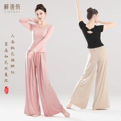 Flowing Dance Pants Practice Clothes for Women, Chinese Dance Body Suit, Modern Dance Dancewear Set, Everyday Classical Dance Costume