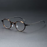 Большое лицо High Myopia 9G Retra -Ultra -Slight Glasses Pure Titanium Зеркало, горизонтальная пластинчатая рама горизонтальная пластина рама круглой коробки, Линде 1011