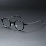 Большое лицо High Myopia 9G Retra -Ultra -Slight Glasses Pure Titanium Зеркало, горизонтальная пластинчатая рама горизонтальная пластина рама круглой коробки, Линде 1011