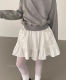 Exclusive type Korean retro sweet lace lace cream white pocket design elastic cake skirt short skirt