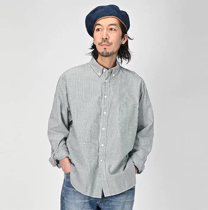 代购porter classic WIDE POCKET PIN STRIPE SHIRT条纹衬衫24SS-Taobao