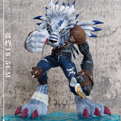Digimon Orc Garurumon Gk Figure Anime Model Statue Two-Dimensional Doll Ornament Boys' Gift