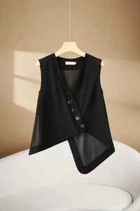 
2588# high-end V-neck casual temperament vest vest wear loose thin top for women summer