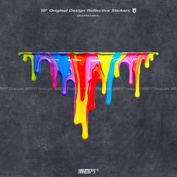 Reflective Car Stickers Dopamine Colorful Fluid Creative Paint Car Body Decoration Stickers Scratch Cover