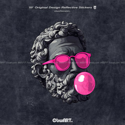 Creative Car Stickers, Trendy Creative Philosopher Statue Car Reflective Stickers, Motorcycle Electric Vehicle Body Decoration Decals