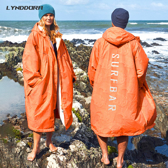 
Windproof warm bath towel diving outdoor changing cloak water-absorbent winter bathrobe women's swimming towel surfing jacket men