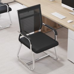 Office Chair, Comfortable for Long Sitting, Computer Chair, Home Use, Bow-Shaped Conference Staff Chair, Mahjong Chair, Student Dormitory Chair with Backrest