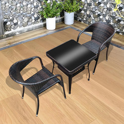 Widened and Enlarged High-End Rattan Chair for the Elderly, Anti-Fall Garden Rattan Chair with Backrest, Balcony Seat, Villa Yard Table and Chair Set