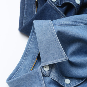 
[American Casual! 100 Cotton!] Autumn Men's Retro Denim Shirt Pocket Cotton Casual Shirt