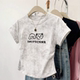 White tie-dyed front shoulder pure cotton short-sleeved T-shirt for women 2025 new summer pure waist-pinching short top
