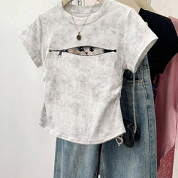 Beautiful White Tie-Dye Pure Cotton Short-Sleeve T-Shirt for Women, 2026 New Summer Unique and Super Stylish Top for Wearing Alone