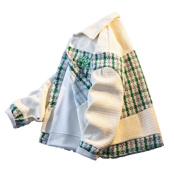 Xiaoxiang style baseball uniform men's tide brand couple dress jacket spring and autumn design, stitching knitted jacket
