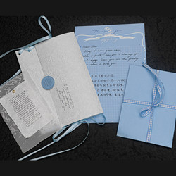 Robin | Romantic Blue Series Letter Paper Set Handwritten Love Letter Confession Original Niche Lolita Letter