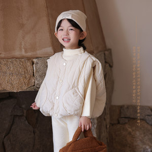 
Korean style vest for children, boys and girls, down cotton winter vest, Korean children's clothing, quilted vest, trendy baby