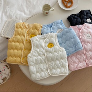 Baby multi-color down cotton vest autumn and winter children's waistcoat quilted vest autumn boys and girls cute tops trendy