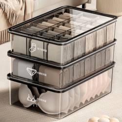 Japanese Underwear Storage Box for Socks, Wardrobe Home Use, Intimate Clothing Three-In-One Compartment Organizer Box