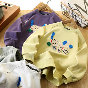 
Boys' round neck cartoon sweatshirt 2026 spring medium and large children's casual bottoming tops children's long-sleeved T-shirts 2910