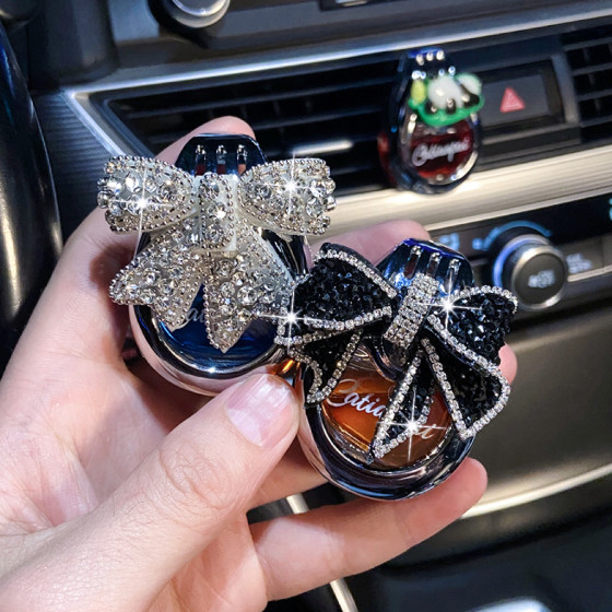 
Car aromatherapy car air outlet decoration perfume ornament diamond inlaid cartoon bow girl new car fresh