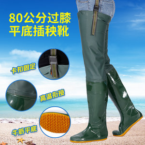 Men and women's soft bottom socks are super high over knee and lower field shoes long rain boots grab fish farm rain boots and rain boots plus high rain shoes