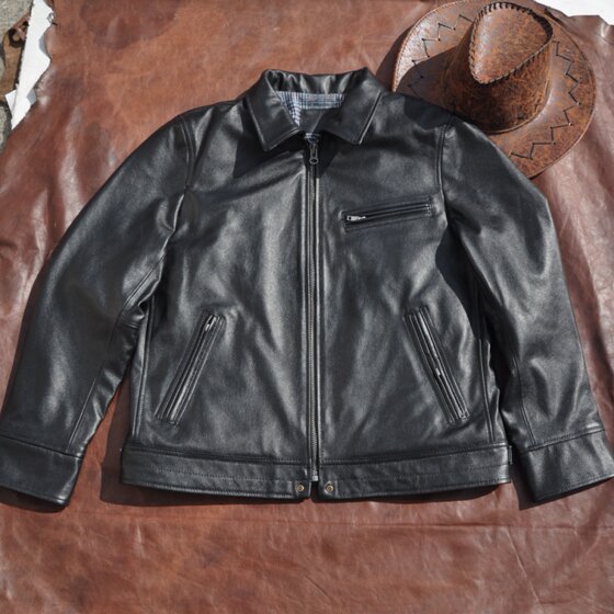
Double Eleven Qingdao Leather Jacket Special Price Classic Black First Layer Cowhide Mulholland Drive Genuine Leather Jacket Men's Casual