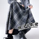 Plaid skirt Female autumn and winter American high -waisted retro mid -length skirt long skirt big plaid small umbrella skirt
