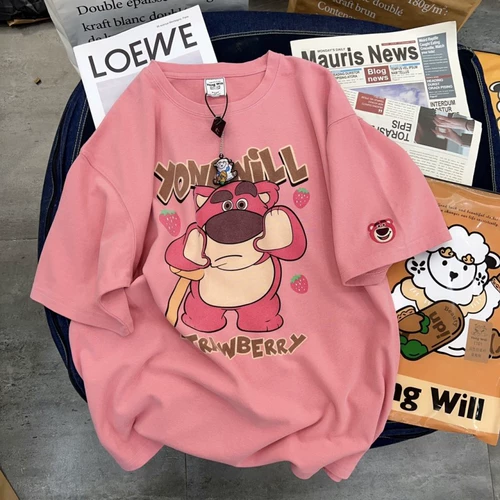 Tide, очень большая ретро мультяшная летняя хлопковая футболка, большой размер, в американском стиле, короткий рукав