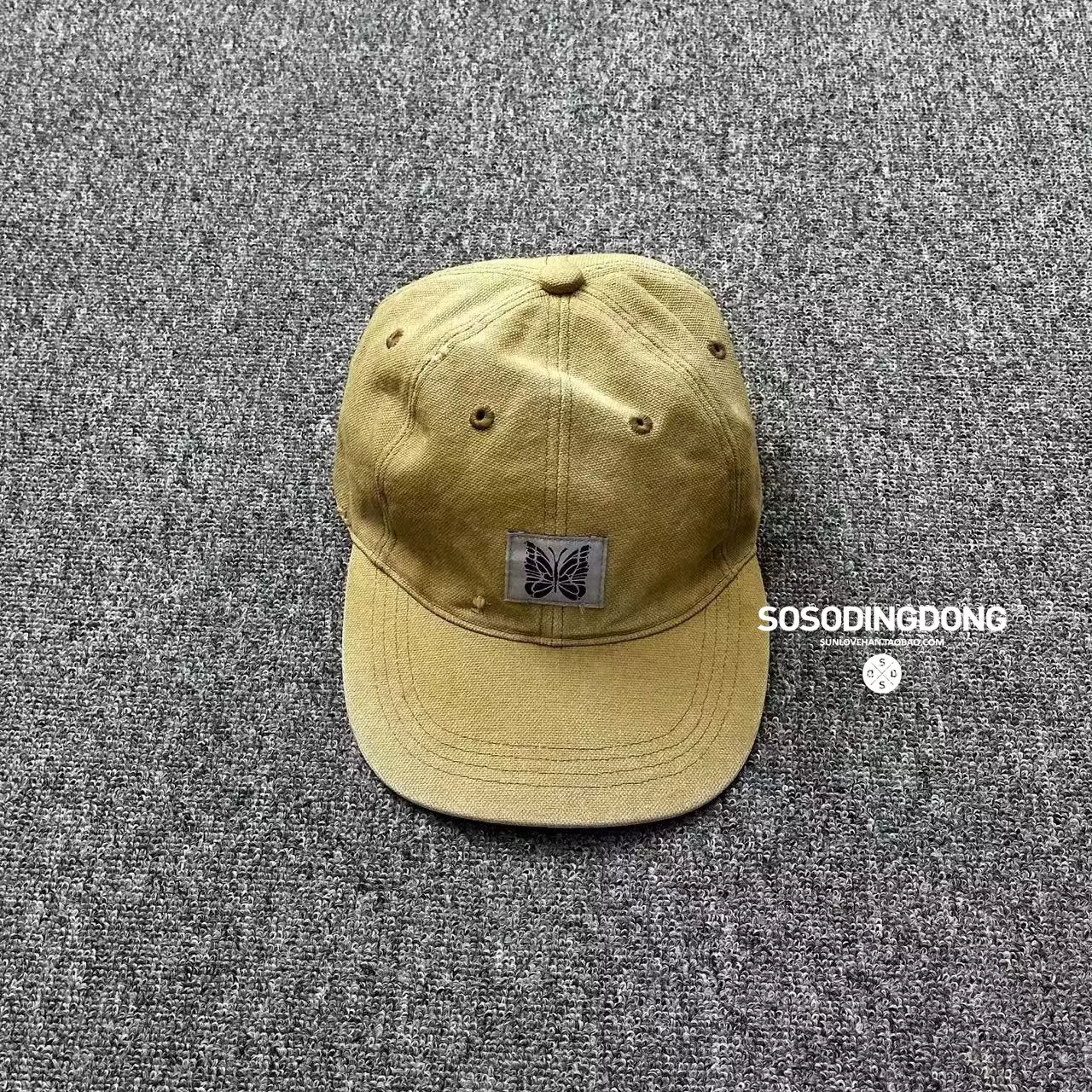 现货NEEDLES 23AW WORKERS CAP 16OZ 水洗破坏蝴蝶棒球帽-Taobao