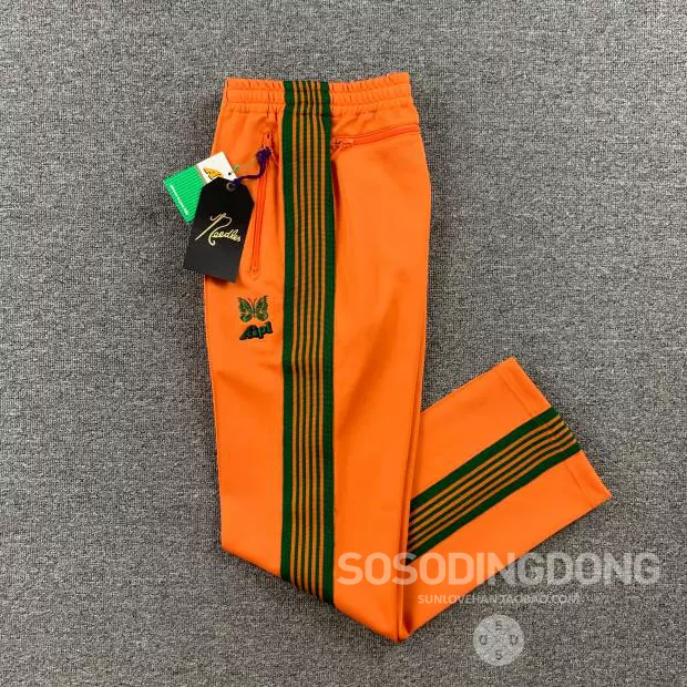 现货NEEDLES Aipl 联名Narrow TRACK PANTS 蝴蝶刺绣休闲裤-Taobao