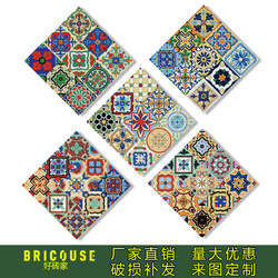 European Retro Nordic Antique-Style Embossed Small Tiles 300 Living Room Bathroom Tiles Waistline Colorful Art Tiles