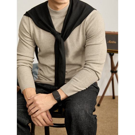 
LUUD all-weather modal warm inner sweater for men and women, retro versatile half turtleneck sweater winter