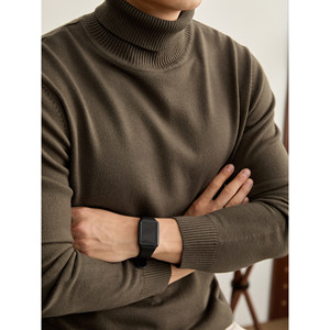 
LUUD Gentleman's Elegant Modal Inner Sweater Men's Autumn and Winter Warmth and Cold-proof Turn-over Turtle Collar Bottoming Sweater