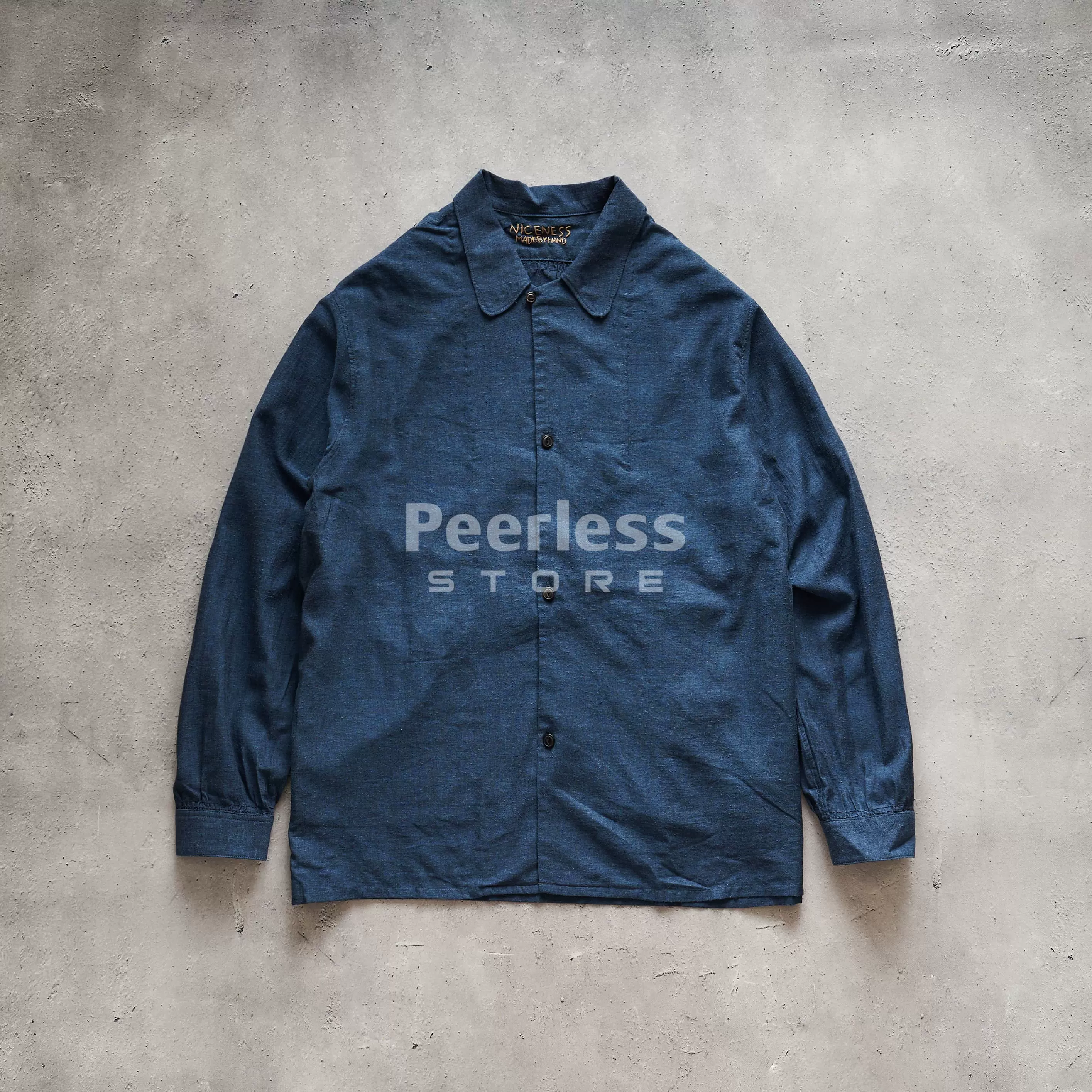 NICENESS THOM 25AW Mサイズ NICENESS 25AW THOM / Multicolor Ombre Open-Collar Shirt – Vintage