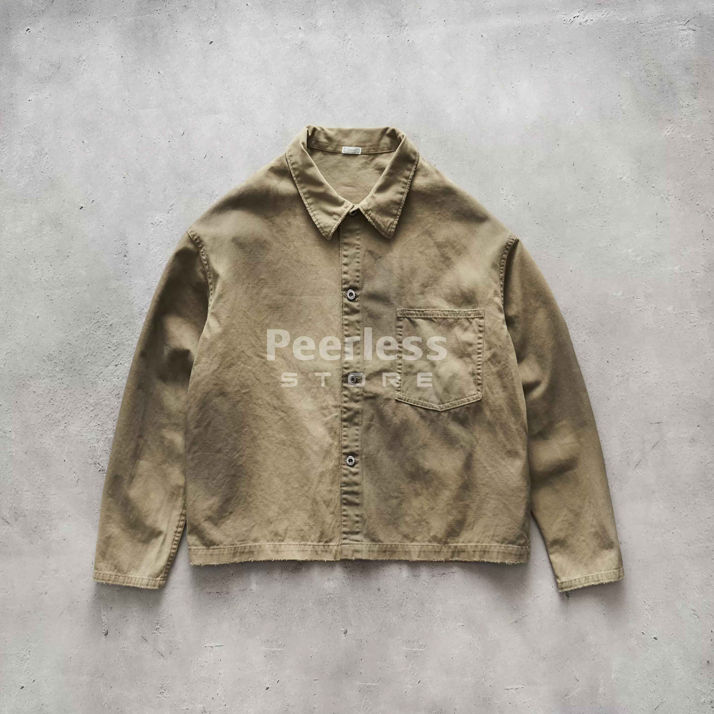 现货A.PRESSE BIOTOP VINTAGE CHINO COVERALL 破坏做旧夹克25ss
