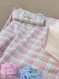 
Guoxian~likeeun Korean purchasing agent Korean authentic portable sweet color matching plaid moisture-proof and waterproof picnic mat
