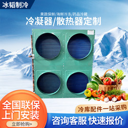 Condenser Radiator H-Type V-Type Cold Storage Refrigeration for Fresh Vegetables, Fruits, and Flowers, Refrigeration Warehouse, On-Site Installation