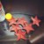 Red 7cm five-pointed star hanging star *6 packs 